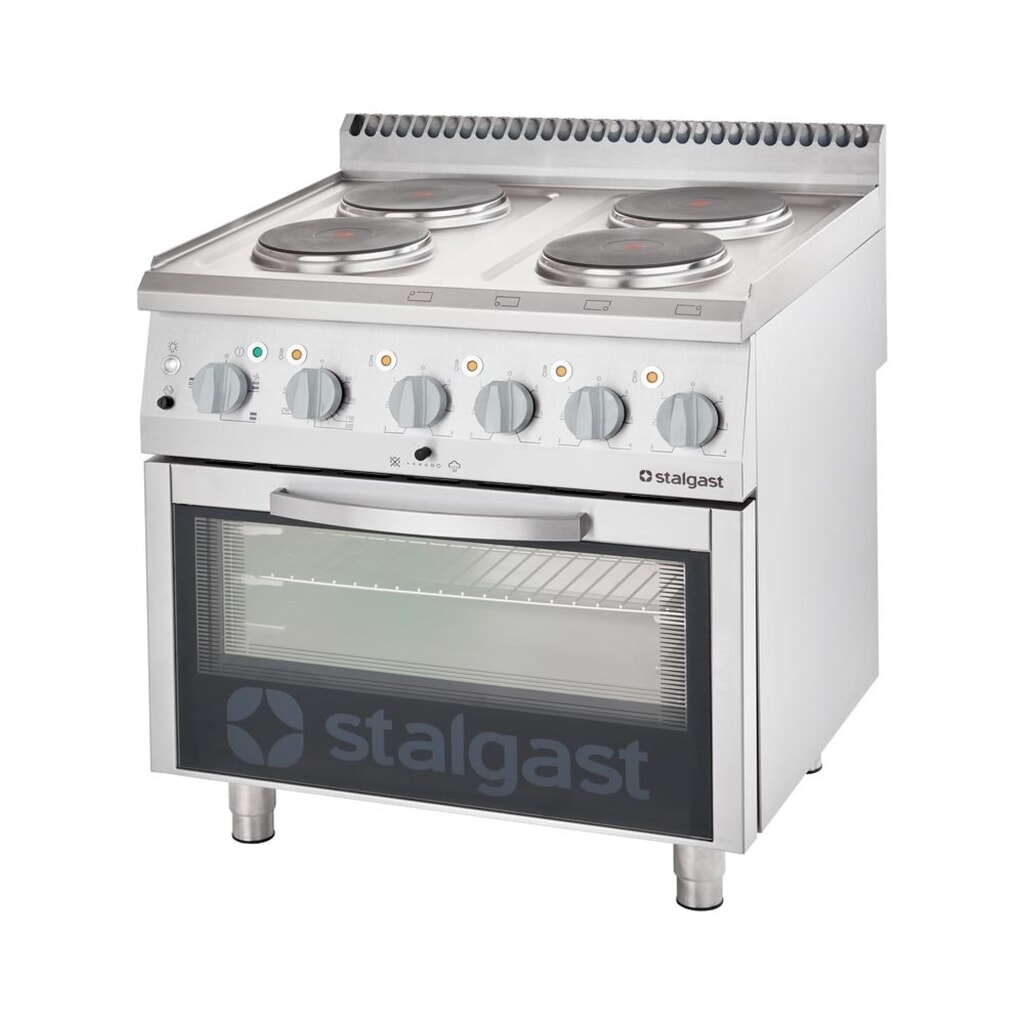 Stalgast Elektro-Herd mit 4 Kochplatten und statischem Backofen GN 2/1, Serie 700 ND Produktabbildung: Stalgast Elektro-Herd mit 4 Kochplatten und statischem Backofen GN 2/1, Serie 700 ND