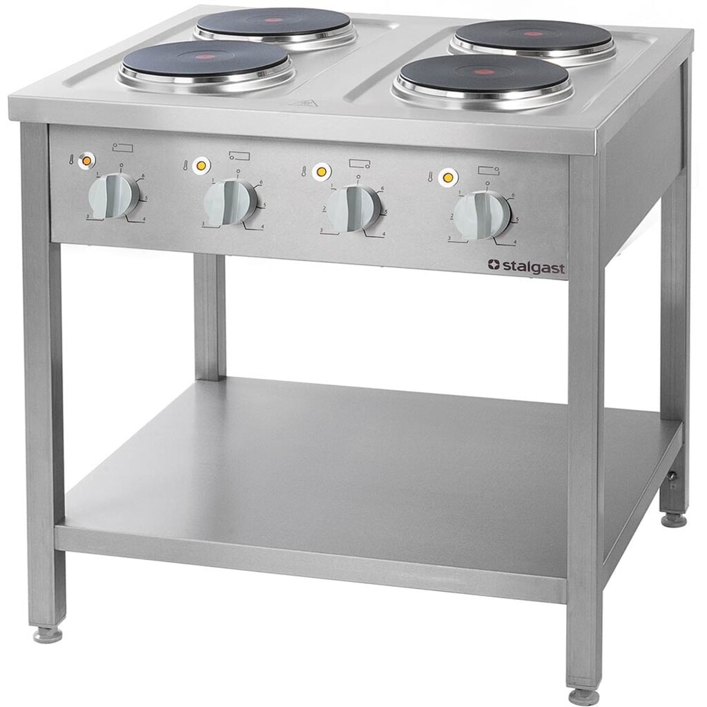 Stalgast Elektroherd Serie 700 - 4 Platten à 2,6 kW, 800 x 700 x 850 mm (BxTxH) Produktabbildung: Stalgast Elektroherd Serie 700 - 4 Platten à 2,6 kW, 800 x 700 x 850 mm (BxTxH)