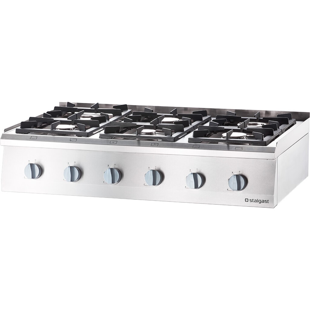 Stalgast Gas-Kochfeld mit 6 Brennern (3,5 + 2x5 + 2x7 + 9) als Tischgerät, Serie 700ND Produktabbildung: Stalgast Gas-Kochfeld mit 6 Brennern (3,5 + 2x5 + 2x7 + 9) als Tischgerät, Serie 700ND
