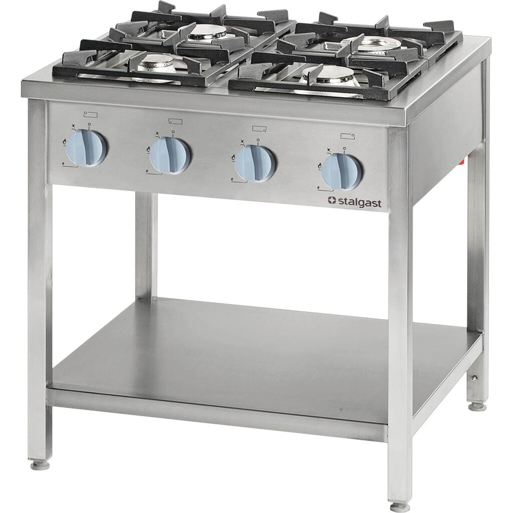 Stalgast Gasherd Serie 700 - G20, 4-Brenner (3,5+2x5+7), 800 x 700 x 850 mm (BxTxH) Produktabbildung: Stalgast Gasherd Serie 700 - G20, 4-Brenner (3,5+2x5+7), 800 x 700 x 850 mm (BxTxH)