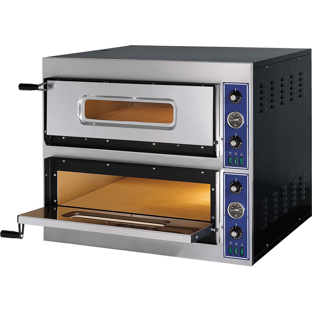 Produktabbildung: Stalgast GGF Pizzaofen E-Start Line mit zwei Kammern, 14,4 kW, 900x1080x750 mm (BxTxH)
