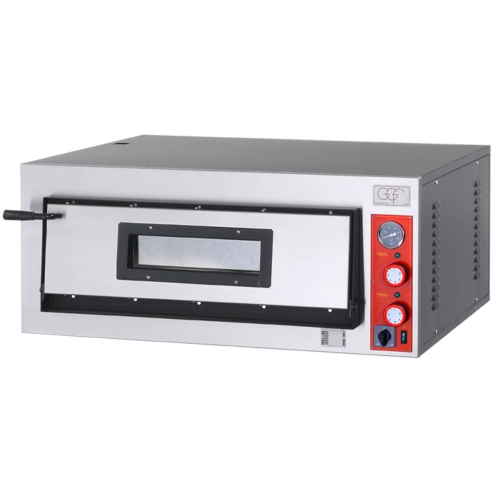 Produktabbildung: Stalgast GGF Pizzaofen mit einer Kammer, aus pulverbeschichtetem Stahl, 5 kW, 1010 x 850 x 420 mm (BxTxH)