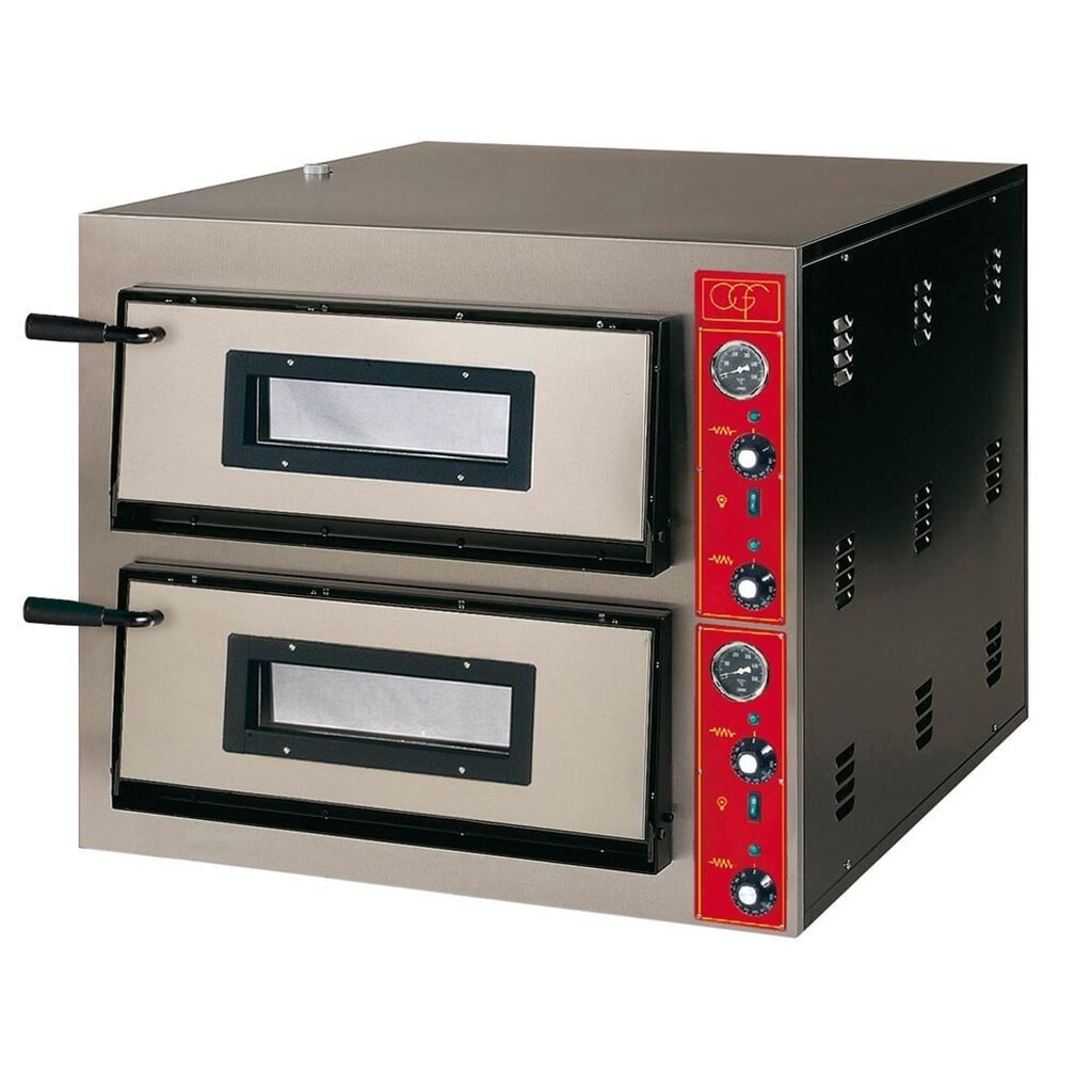 Produktabbildung: Stalgast GGF Pizzaofen mit zwei Kammern, 14,4 kW, 900 x 1020 x 750 mm (BxTxH)