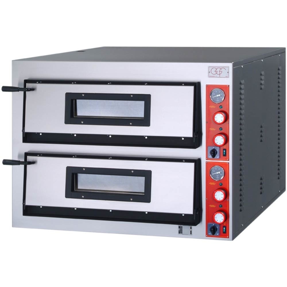 Produktabbildung: Stalgast GGF Pizzaofen mit zwei Kammern, aus pulverbeschichtetem Stahl, 12 kW, 1010 x 850 x 750mm (BxTxH)