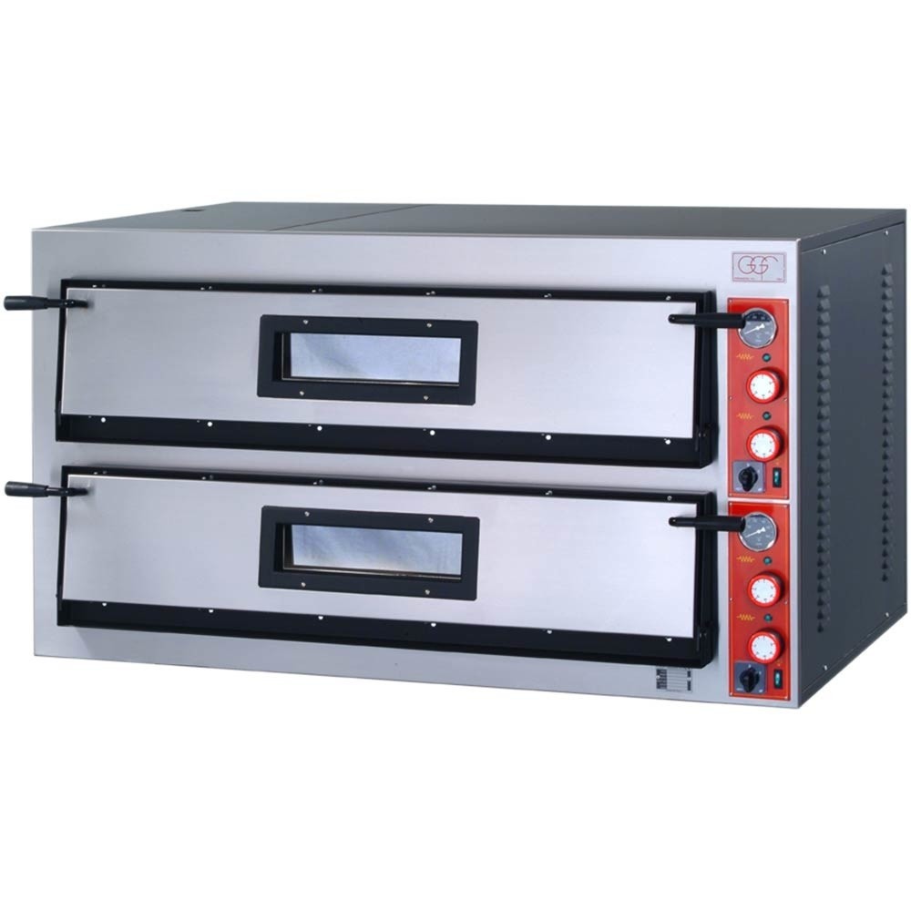Produktabbildung: Stalgast GGF Pizzaofen mit zwei Kammern, aus pulverbeschichtetem Stahl, 18 kW, 1370 x 850 x 750 mm (BxTxH)