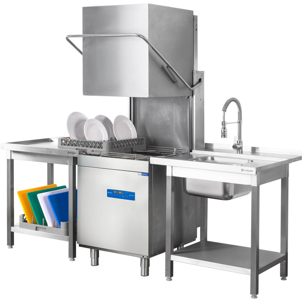 Produktabbildung Nr. 2: Stalgast Haubenspülmaschine Digital Power mit Klarspülmittel- und Reinigerdosierpumpe