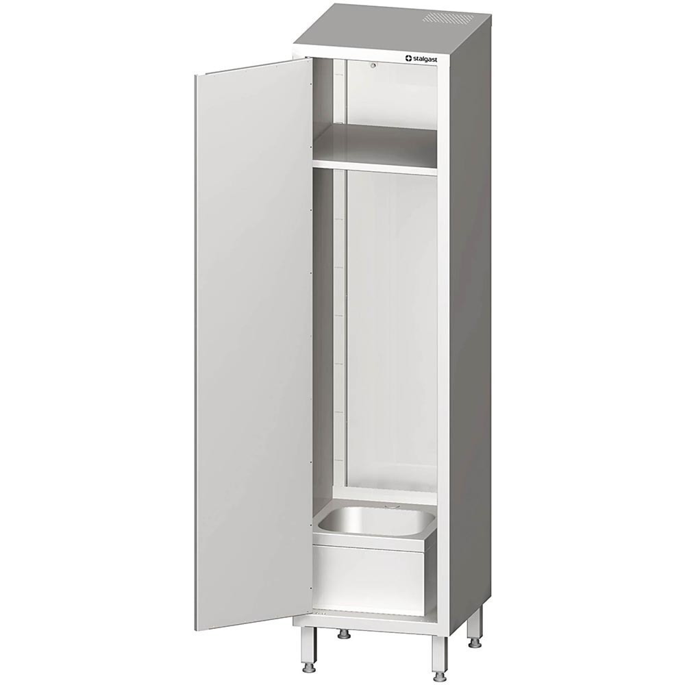 Produktabbildung: Stalgast Hochschrank mit Spülbecken für Reinigungsutensilien, 500x500x2000 mm, verschweißt