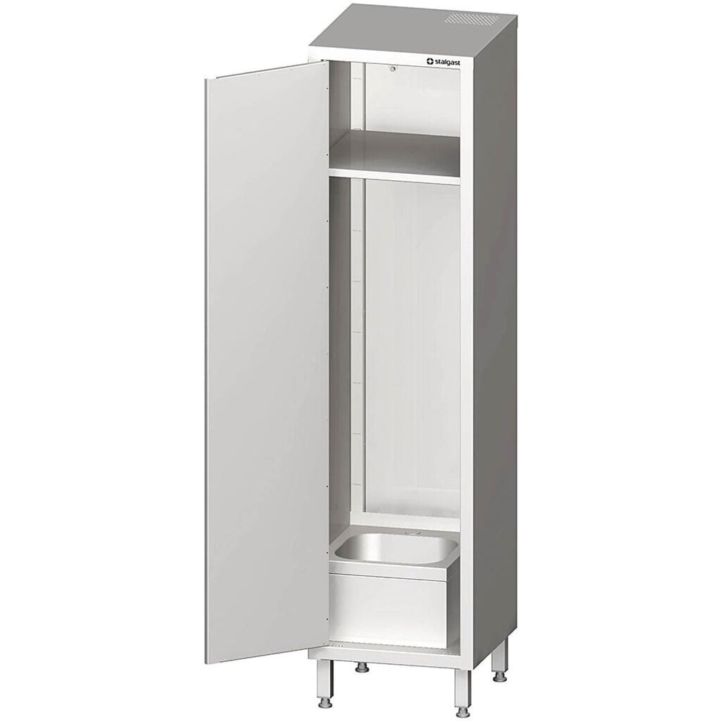 Produktabbildung: Stalgast Hochschrank mit Spülbecken für Reinigungsutensilien, 500x500x2000 mm, verschweißt