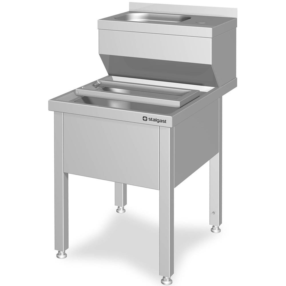 Produktabbildung Nr. 2: Stalgast Handwasch- und Ausgussbecken-Kombination, 500x700x850 mm, mit klappbaren Abstellrost, mit Aufkantung, verschweißt