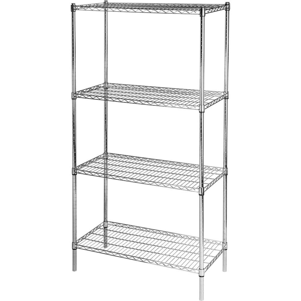 Produktabbildung: Stalgast Lagerregal aus verchromten Stahl, Abmessung 900x400x1800 mm (BxTxH)