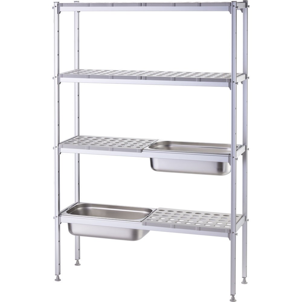 Produktabbildung Nr. 2: Stalgast Lagerregal mit GN1/1 - Aufnahme 1120x360x180 mm (BxTxH)