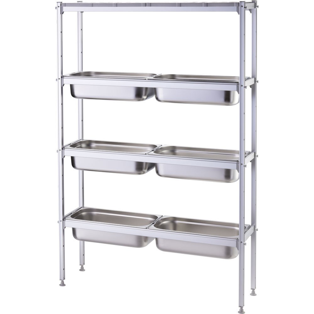 Produktabbildung Nr. 3: Stalgast Lagerregal mit GN1/1 - Aufnahme 1120x360x180 mm (BxTxH)
