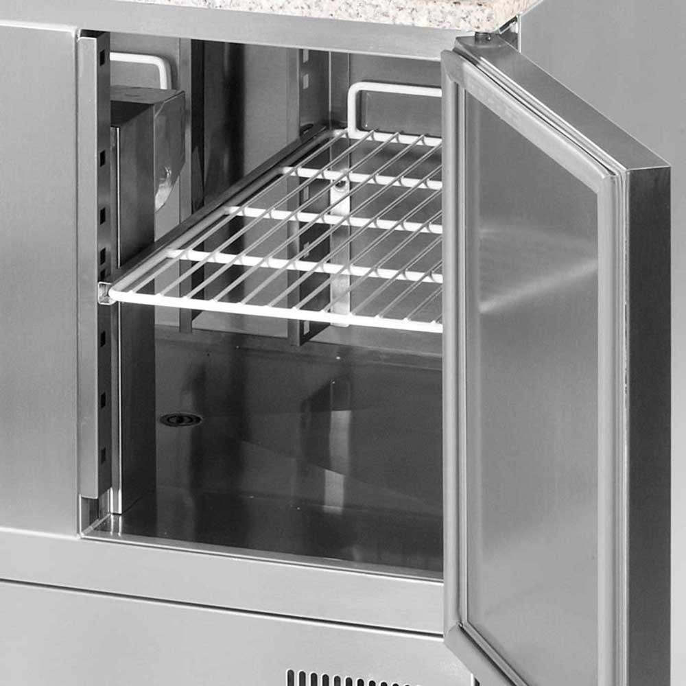 Produktabbildung Nr. 2: Stalgast Pizzatisch Starline, 2-türig, mit Kühlaufsatz 5x GN 1/6