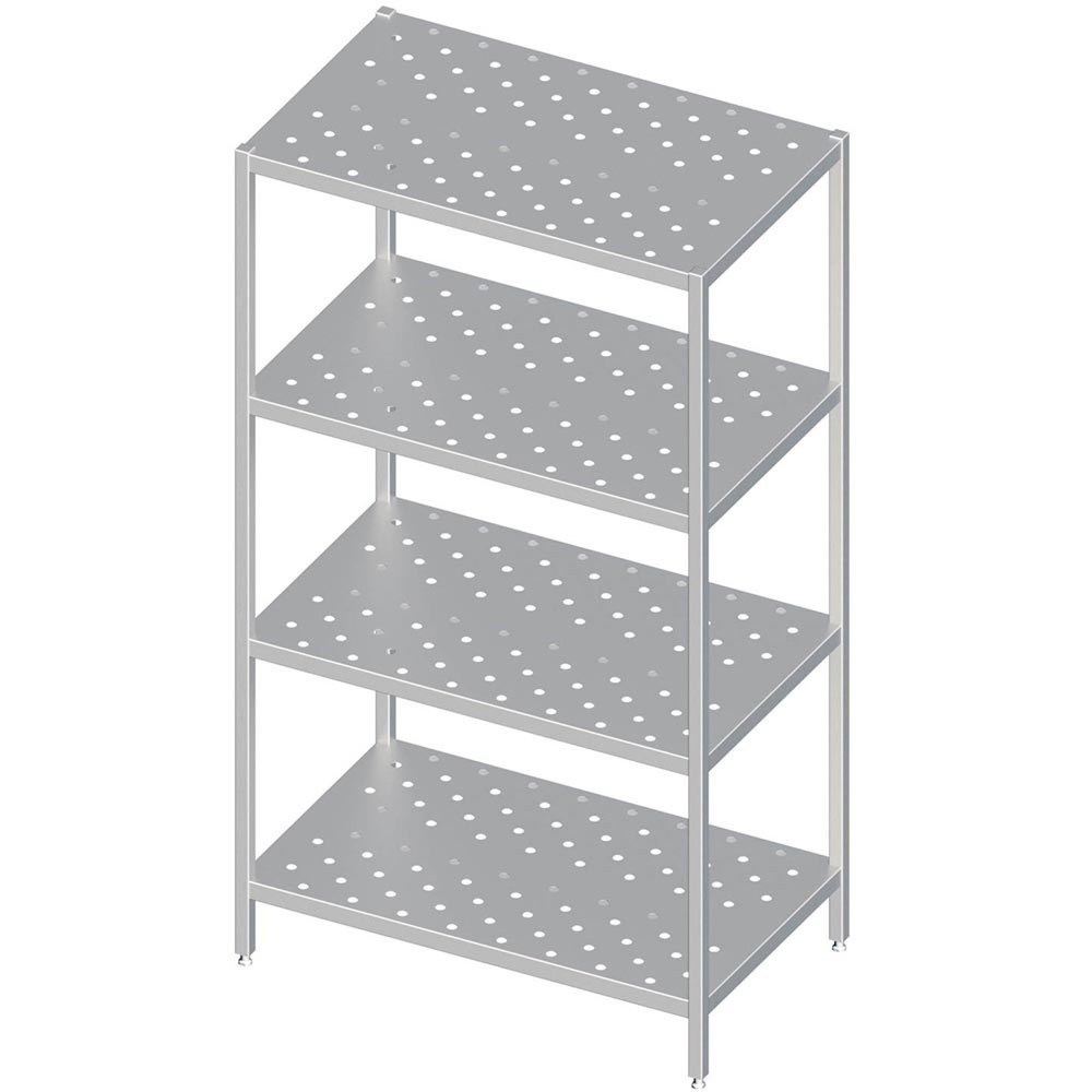 Produktabbildung Nr. 1: Stalgast Regal mit gelochten Böden, 800x400x1800 mm, Selbstmontage