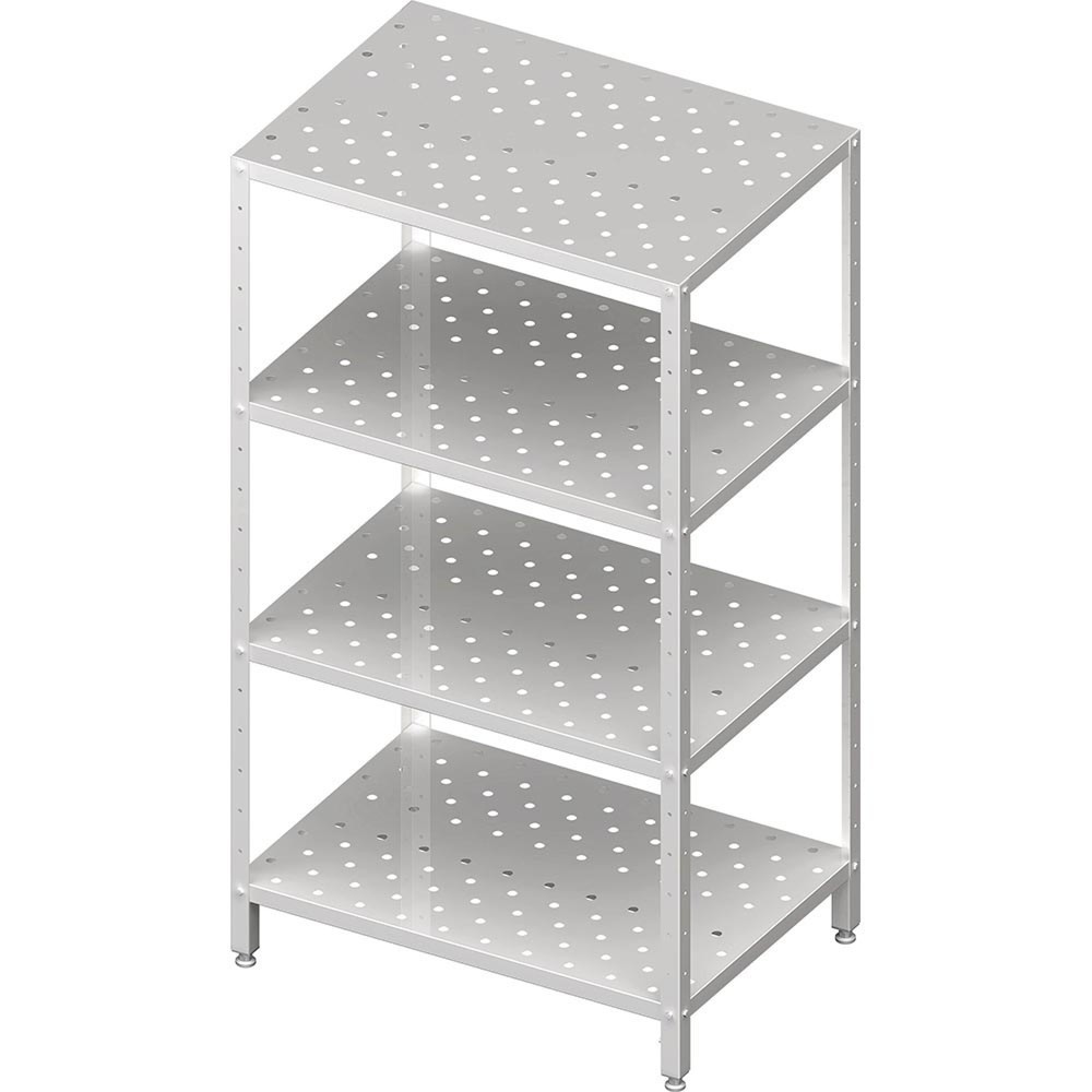 Produktabbildung Nr. 2: Stalgast Regal mit gelochten, höhenverstellbaren Böden, 700x400x1800 mm, Selbstmontage