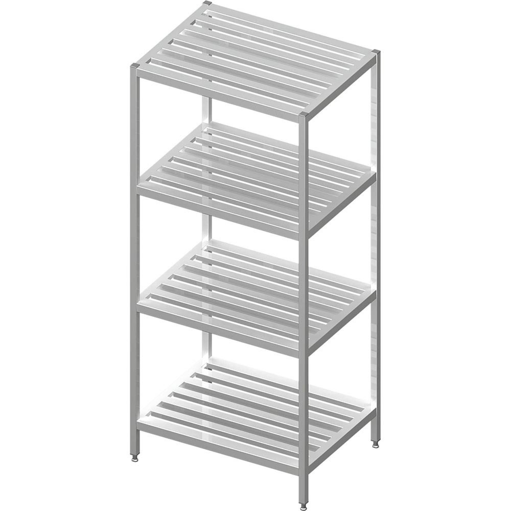 Produktabbildung: Stalgast Regal mit Gitterrost-Böden, 700x400x1800 mm, verschweißt