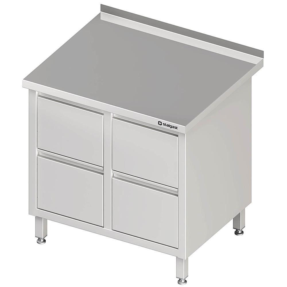 Produktabbildung: Stalgast Schubladenschrank mit 2x2 Schubladen, 840x700x850 mm, mit Aufkantung, verschweißt