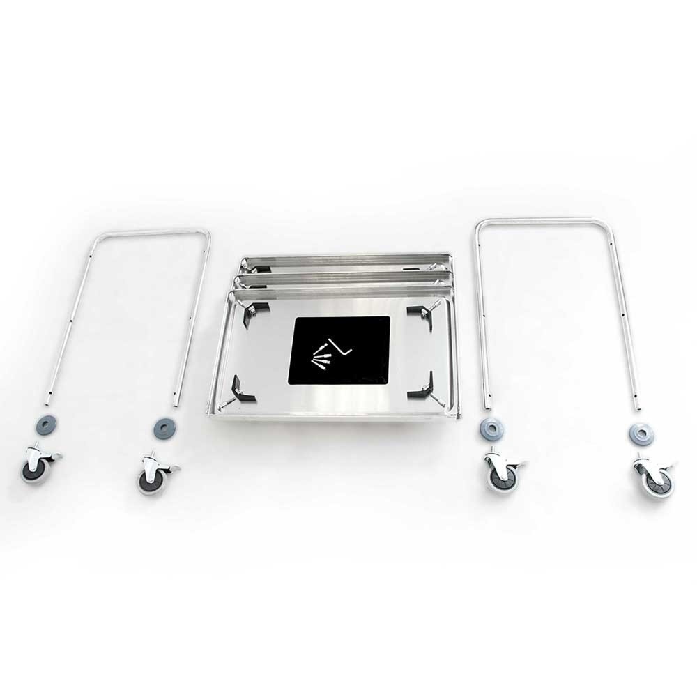 Produktabbildung Nr. 2: Stalgast Servierwagen aus Edelstahl, mit zwei Borden, 860 x 540 x 920 mm (BxTxH)