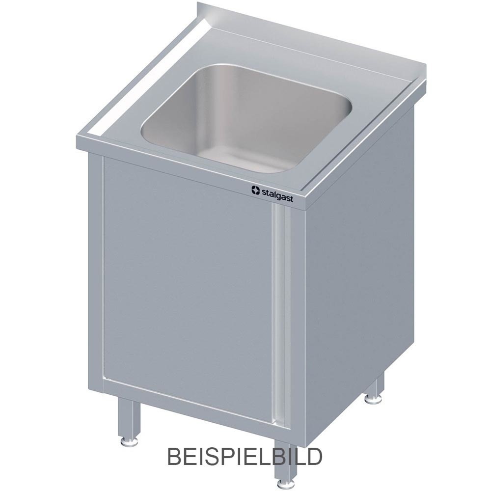 Produktabbildung: Stalgast Spülschrank mit Flügeltür 600x700x850 mm, mit einem Becken mit Aufkantung, verschweißt