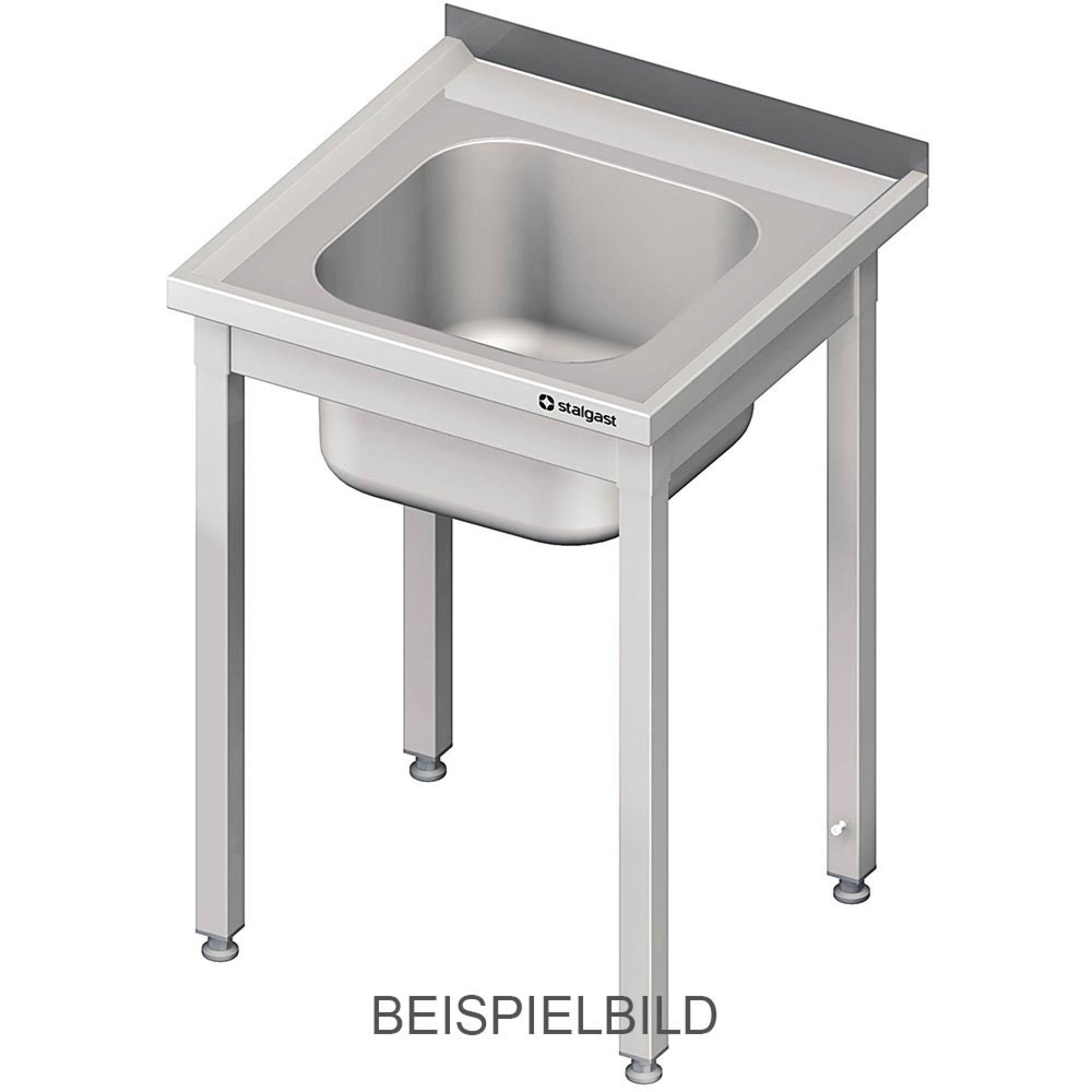 Produktabbildung: Stalgast Spültisch ohne Grundboden 600x700x850 mm, mit einem Becken mit Aufkantung, verschweißt