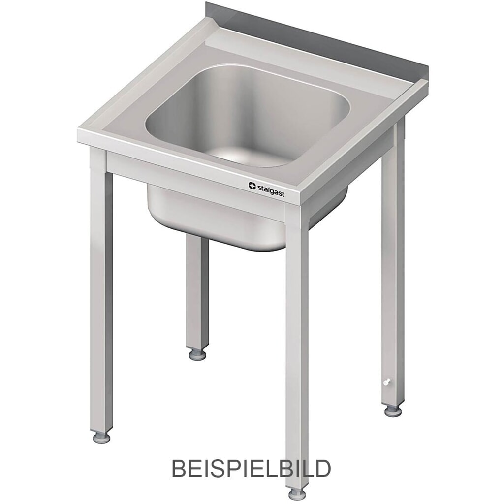 Stalgast Spültisch ohne Grundboden 600x600x850 mm, mit einem Becken mit Aufkantung, verschweißt Produktabbildung: Stalgast Spültisch ohne Grundboden 600x600x850 mm, mit einem Becken mit Aufkantung, verschweißt