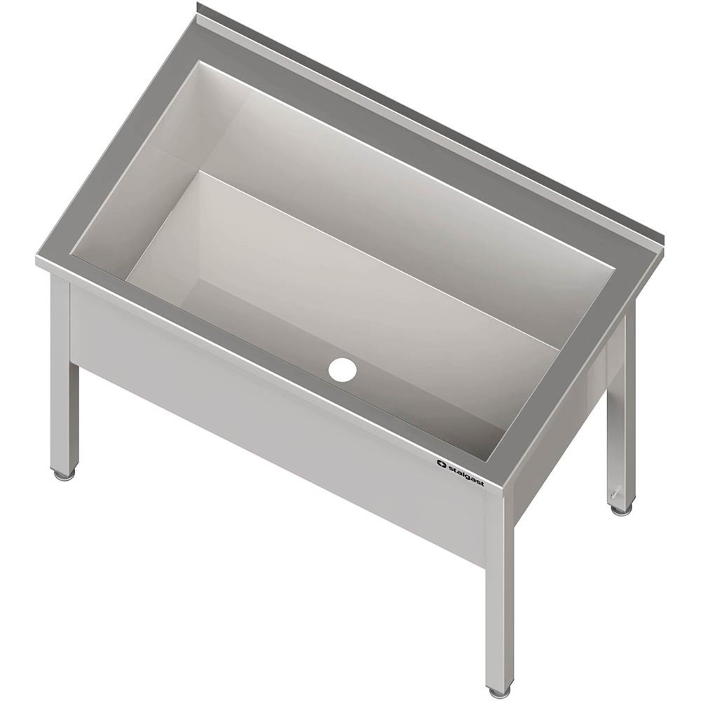 Produktabbildung: Stalgast Topfspüle mit einem Becken, 900x700x850 mm, 400 mm Beckenhöhe, mit Aufkantung, verschweißt
