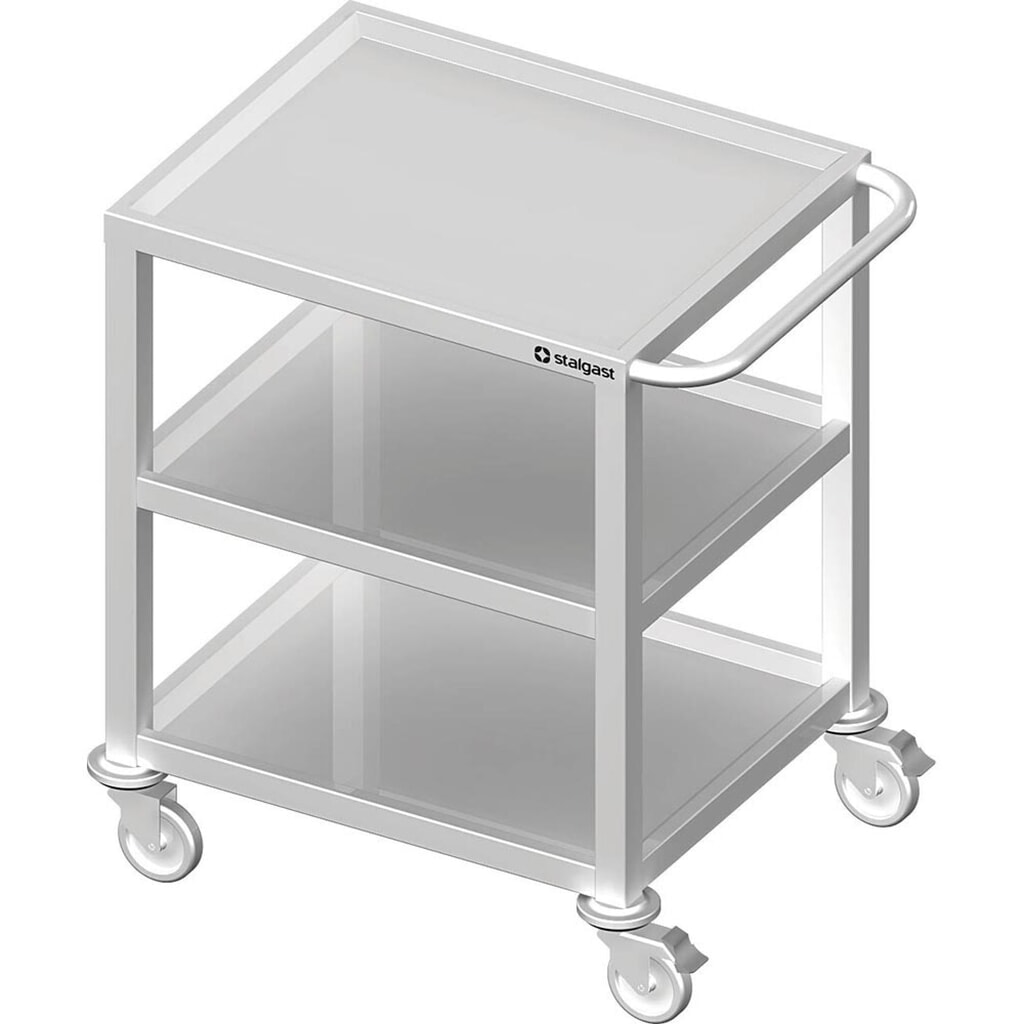 Produktabbildung: Stalgast Transportwagen mit drei Böden, 800x500x850 mm, verschweißt