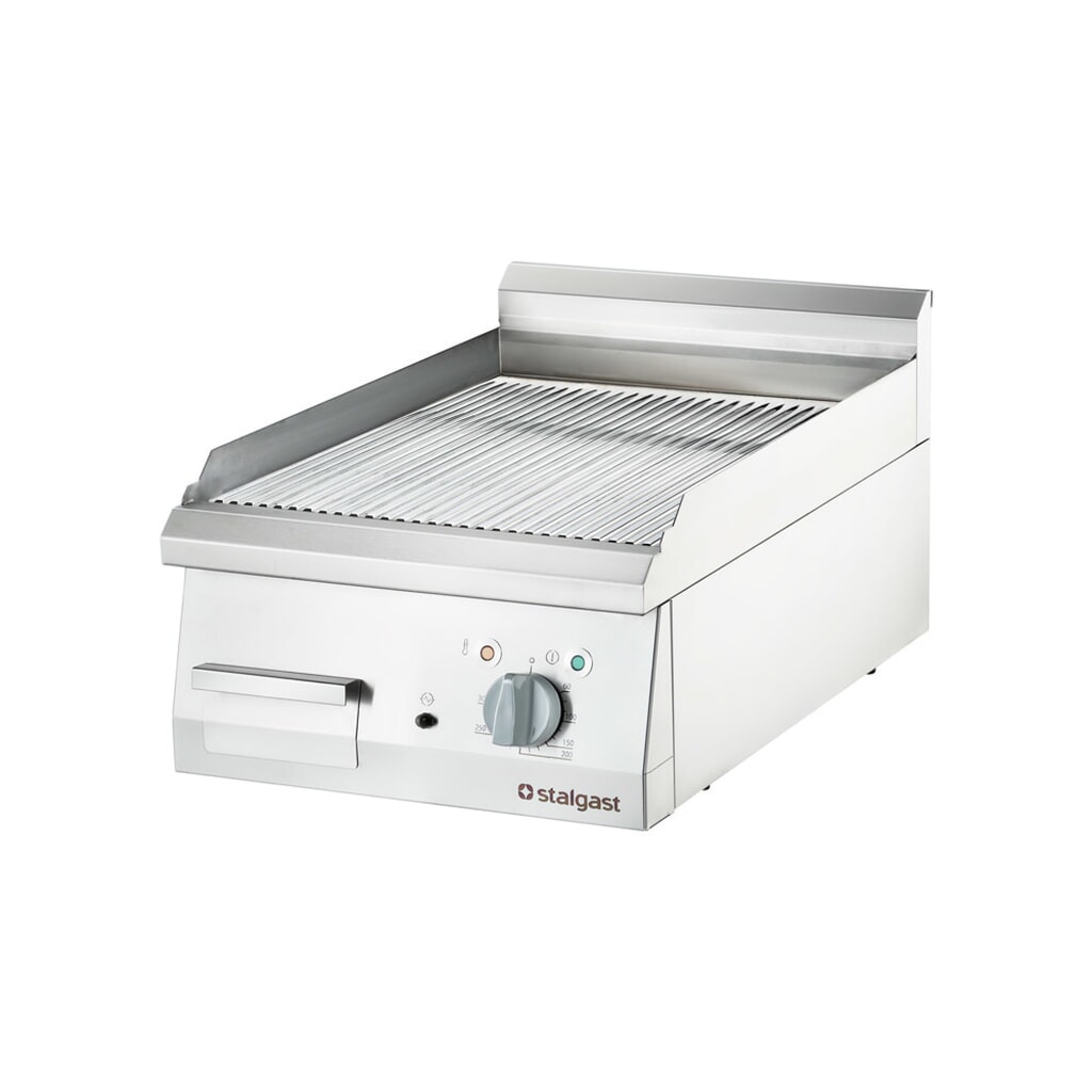 Stalgast Verchromte Elektro-Griddleplatte als Tischgerät, 400x700 mm, gerillte Grillfläche, Serie 700 ND Produktabbildung: Stalgast Verchromte Elektro-Griddleplatte als Tischgerät, 400x700 mm, gerillte Grillfläche, Serie 700 ND
