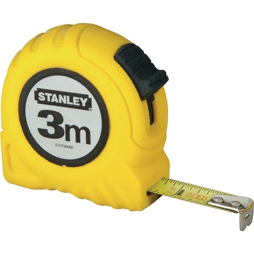 Produktabbildung: STANLEY Taschenrollbandmaß L.3m B.12,7mm mm/cm EG II Ku.Festst.SB