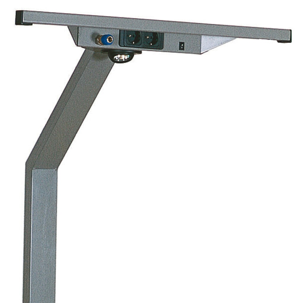 Stativ mit integrierter Lampe für Bedrunka+Hirth Arbeitsplatzsystem, 2 Steckdosen Produktabbildung: Stativ mit integrierter Lampe für Bedrunka+Hirth Arbeitsplatzsystem, 2 Steckdosen