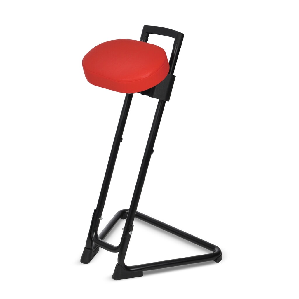 Produktabbildung Nr. 2: Stehhilfe, schwenk- und neigbarer Kunstledersitz, Sitzhöhe 600-850 mm, feuerrot/schwarz