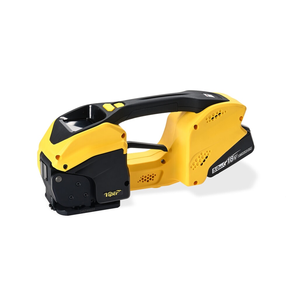 Produktabbildung: Steinbock® Akku-Umreifungsgerät ViperMaxPro, TFT-Farbdisplay, inkl. 5,0 Ah Li-Ion-Akku, für Bandbreite 9 / 12 / 16 mm