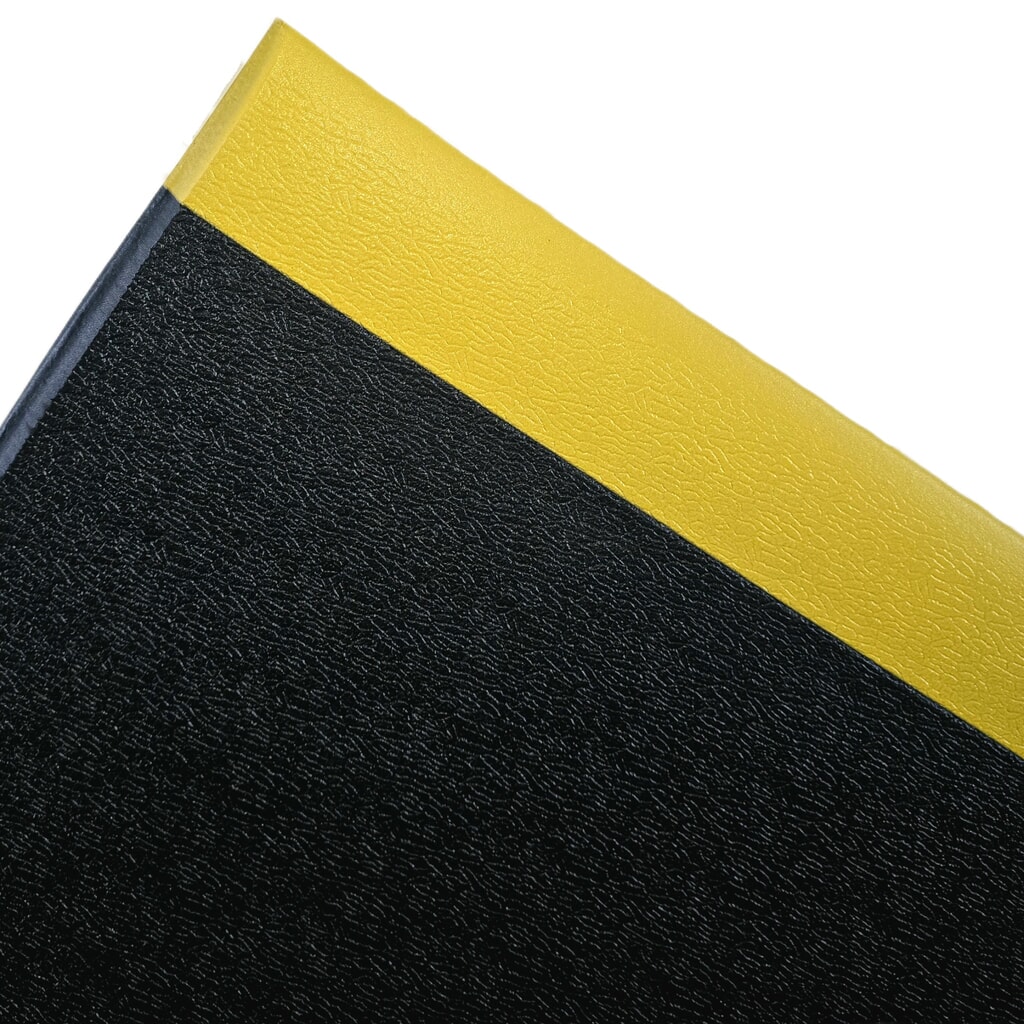 Produktabbildung: Steinbock® Anti-Ermüdungsmatte Ergo, texturiert, 1-lagig, BxL 600 x 1.500 mm, schwarz/gelb