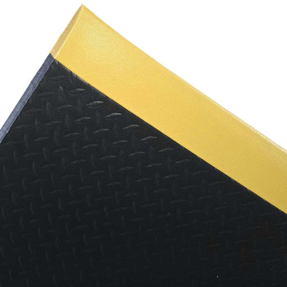 Produktabbildung: Steinbock® Anti-Ermüdungsmatte ErgoSoft, Rautenmuster, 2-lagig, BxL 600 x 1.000 mm, schwarz/gelb