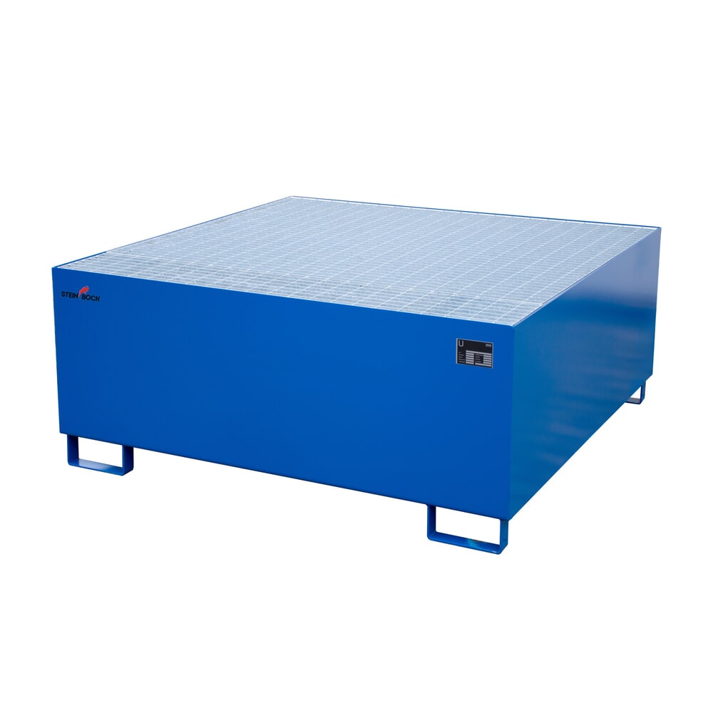 Produktabbildung: Steinbock® Auffangwanne aus Stahl für 1x KTC/IBC, blau