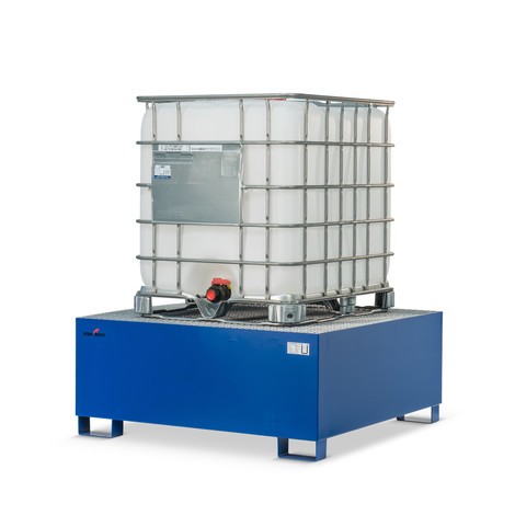 Auffangwanne Steinbock® aus Stahl für KTC/IBC, unterfahrbar