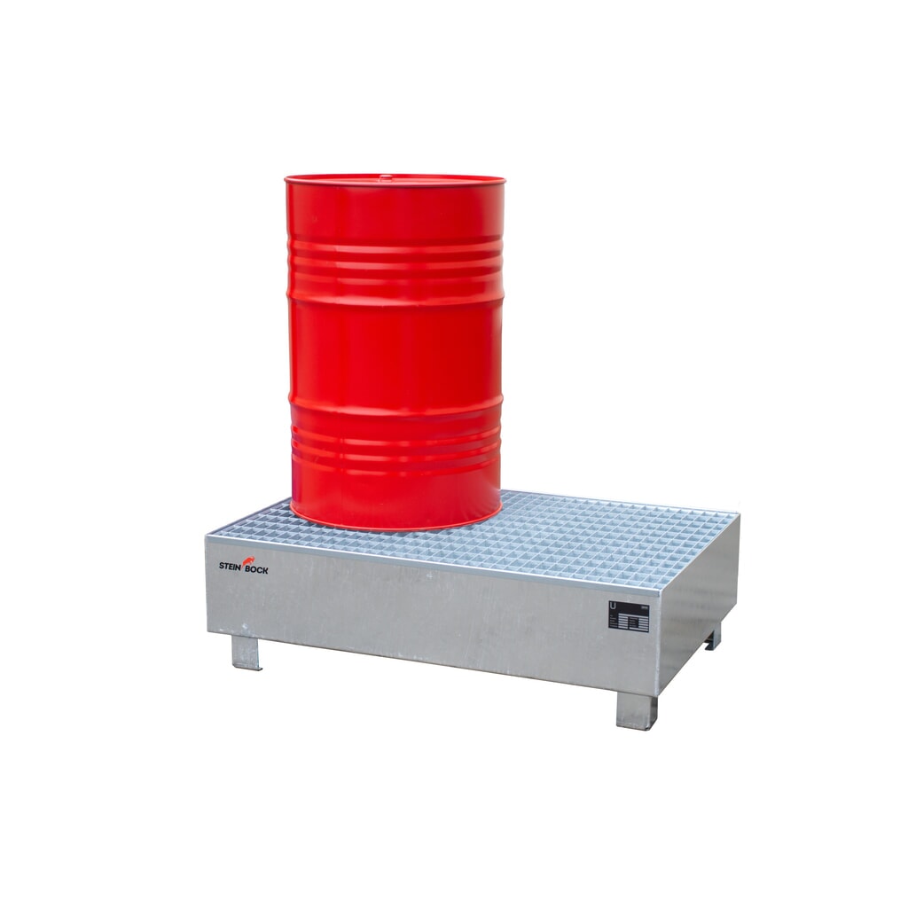 Produktabbildung Nr. 4: Steinbock® Auffangwanne, 2x 200 l, HxBxT 360 x 1.200 x 800 mm, inkl. Gitterrost, feuerverzinkt