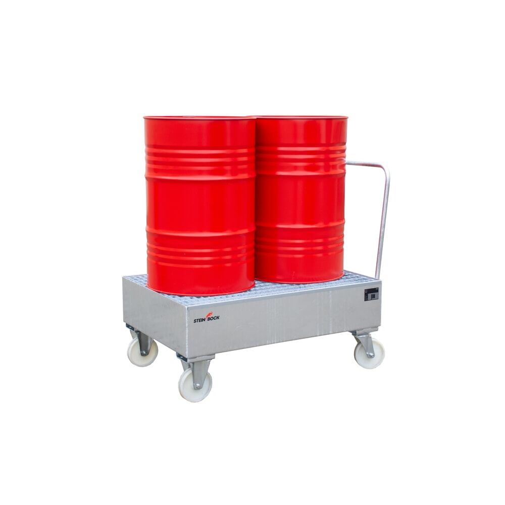 Produktabbildung Nr. 4: Steinbock® Auffangwanne für 200-Liter-Fässer, verfahrbar, feuerverzinkt