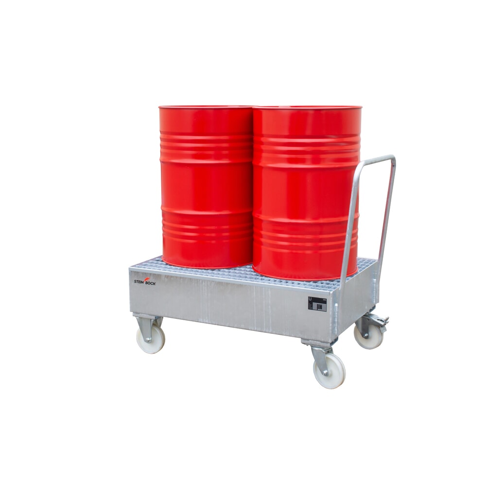 Produktabbildung Nr. 5: Steinbock® Auffangwanne für 200-Liter-Fässer, verfahrbar, feuerverzinkt