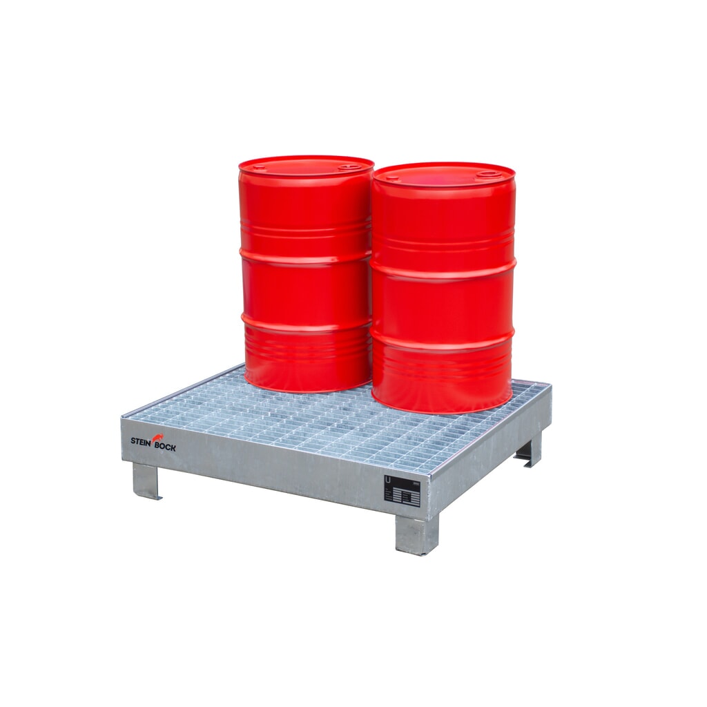 Steinbock® Auffangwanne für 4x 60-Liter-Fässer, inkl. Gitterrost, feuerverzinkt Produktabbildung Nr. 4: Steinbock® Auffangwanne für 4x 60-Liter-Fässer, inkl. Gitterrost, feuerverzinkt