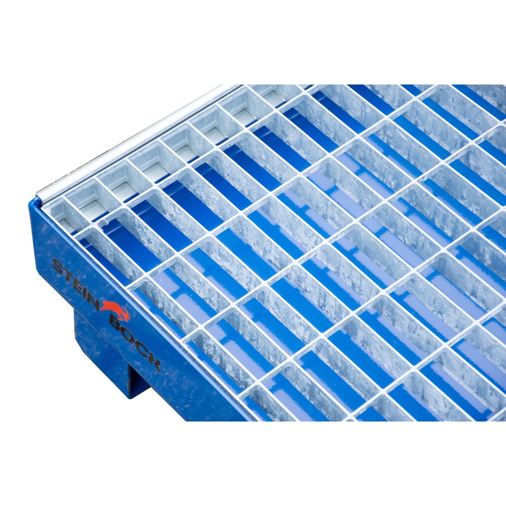 Steinbock® Auffangwanne für 4x 60-Liter-Fässer, inkl. Gitterrost, blau Produktabbildung Nr. 4: Steinbock® Auffangwanne für 4x 60-Liter-Fässer, inkl. Gitterrost, blau