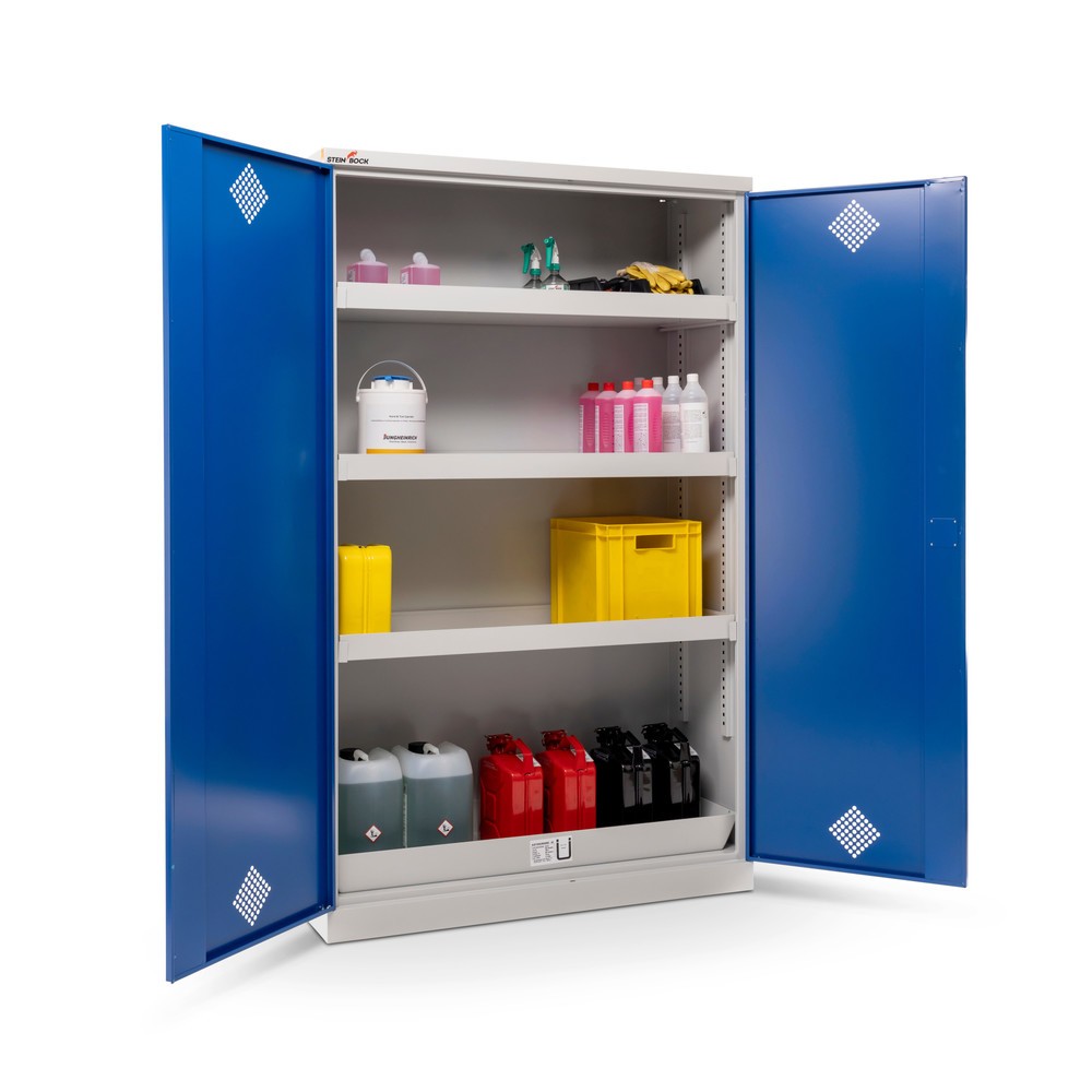 Produktabbildung Nr. 12: Steinbock® Chemikalien- und Giftschrank, 4 Wannen, HxBxT 1.950 x 1.200 x 500 mm