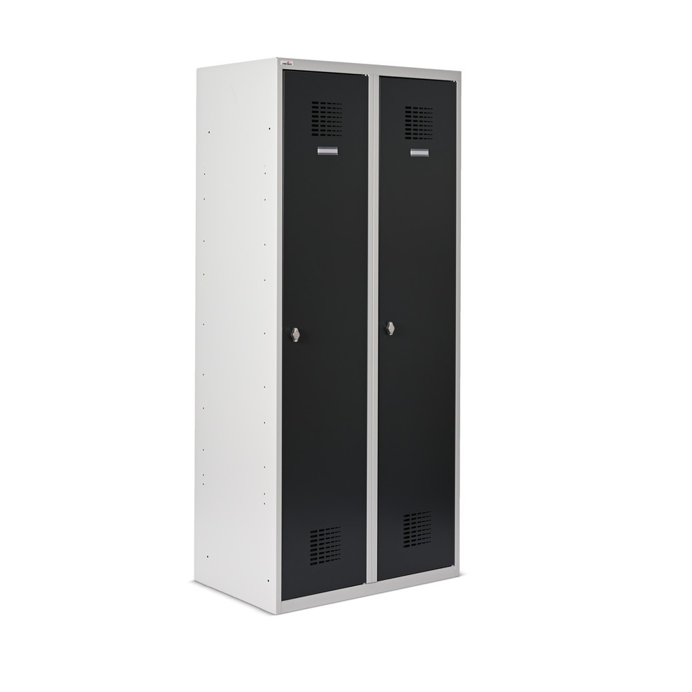 Produktabbildung Nr. 4: Steinbock® Doppelspind, bodenstehend, 2 Abteile, Mitteltrennwand, Drehriegelverschluss, HxBxT 1.800 x 800 x 500 mm, lichtgrau/anthrazitgrau