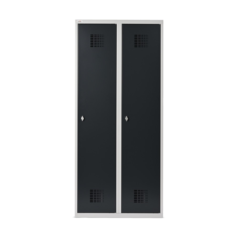 Produktabbildung Nr. 6: Steinbock® Doppelspind, bodenstehend, 2 Abteile, Mitteltrennwand, Drehriegelverschluss, HxBxT 1.800 x 800 x 500 mm, lichtgrau/anthrazitgrau