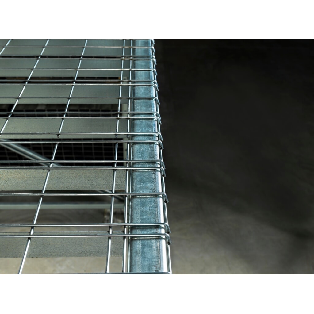 Produktabbildung Nr. 12: Steinbock® Drahtgitterboden für Palettenregale, engmaschig und feuerverzinkt, BxT 890 x 1100 mm, Tragkraft pro Stellplatz 500 kg