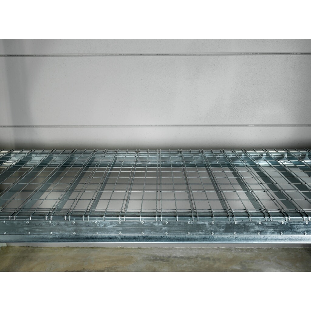 Steinbock® Drahtgitterboden für Palettenregale, engmaschig und feuerverzinkt, BxT 890 x 1100 mm, Tragkraft pro Stellplatz 500 kg Produktabbildung Nr. 13: Steinbock® Drahtgitterboden für Palettenregale, engmaschig und feuerverzinkt, BxT 890 x 1100 mm, Tragkraft pro Stellplatz 500 kg