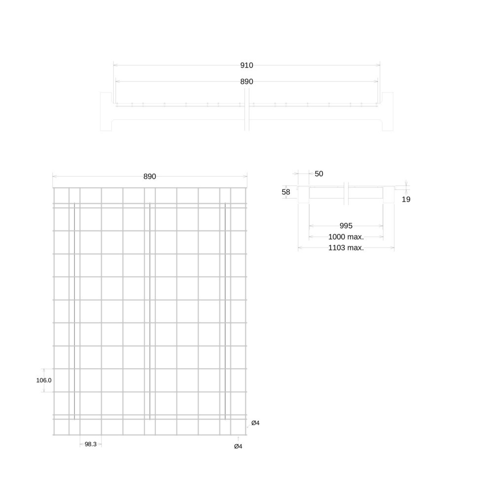 Produktabbildung Nr. 14: Steinbock® Drahtgitterboden für Palettenregale, Tragkraft pro Stellplatz 250 kg, 24 Stk/VE