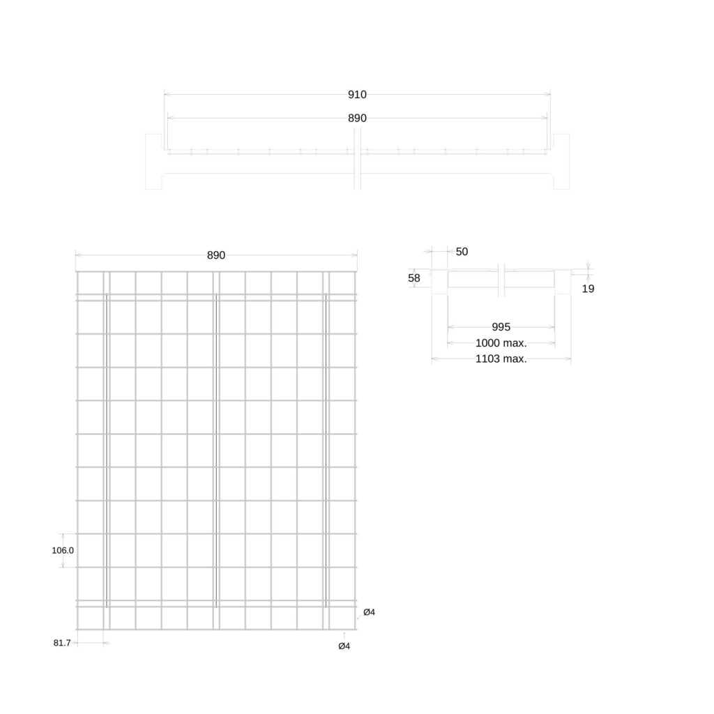 Steinbock® Drahtgitterboden für Palettenregale, engmaschig und feuerverzinkt, BxT 890 x 1100 mm, Tragkraft pro Stellplatz 500 kg Produktabbildung Nr. 14: Steinbock® Drahtgitterboden für Palettenregale, engmaschig und feuerverzinkt, BxT 890 x 1100 mm, Tragkraft pro Stellplatz 500 kg