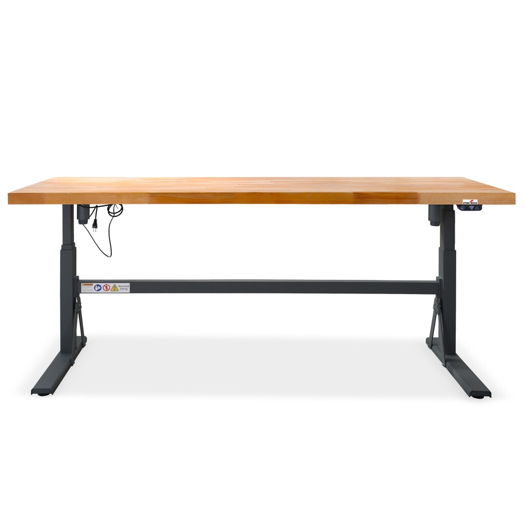 Produktabbildung: Steinbock® elektrisch höhenverstellbare Werkbank e-Adjust, HxBxT 700-1.170 x 2.000 x 750 mm, TK 350 kg