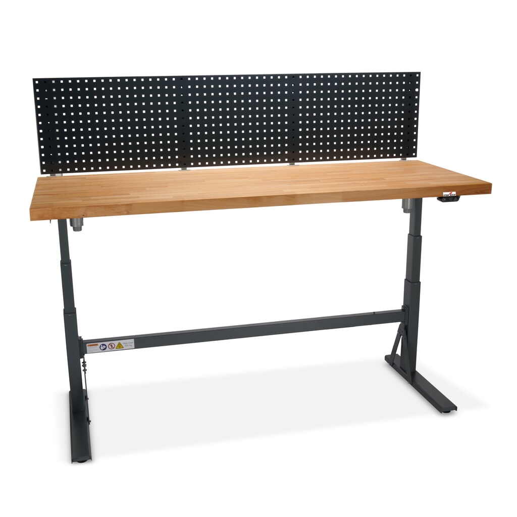 Steinbock® elektrisch höhenverstellbare Werkbank e-Adjust, mit Lochwand, HxBxT 700-1.170 x 2.000 x 750 mm, TK 350 kg Produktabbildung Nr. 9: Steinbock® elektrisch höhenverstellbare Werkbank e-Adjust, mit Lochwand, HxBxT 700-1.170 x 2.000 x 750 mm, TK 350 kg